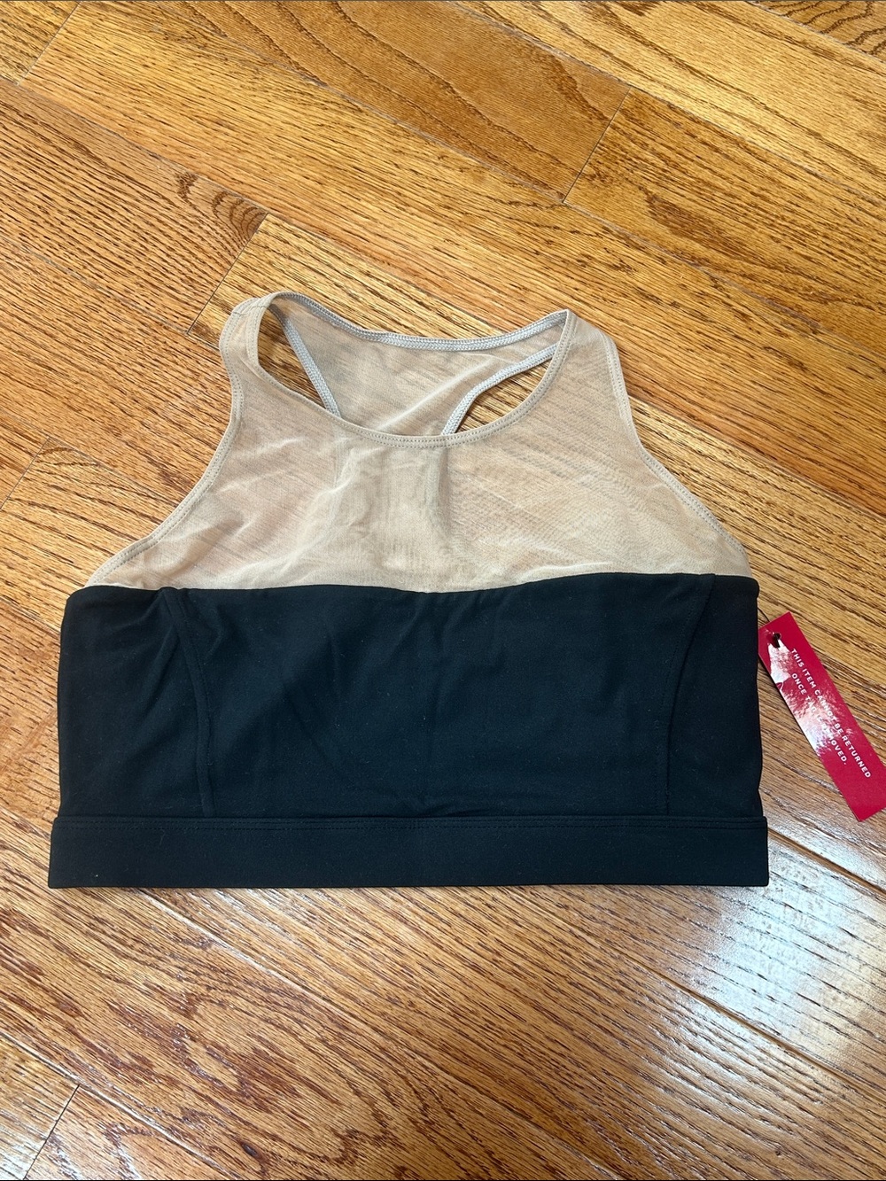 NWT carbon38 sports bra mesh melt black tan small women’s athletic
